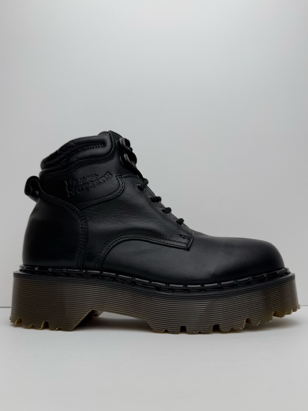 Dr. Martens Boots Vintage England Envy Black Greasy Leather MIE Platforms UK 6 - Picture 3 of 16
